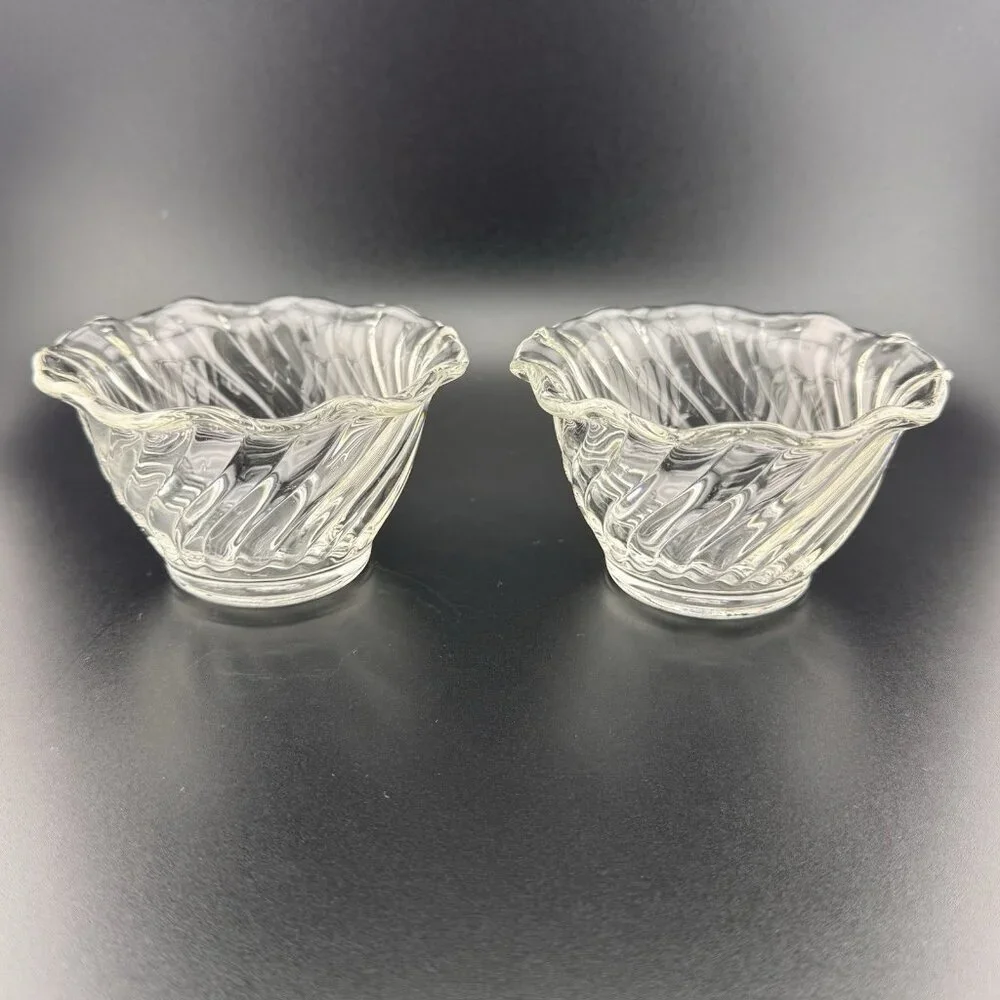 Anchor Hocking Clear Glass Waverly #56 Swirl Low Sherbet